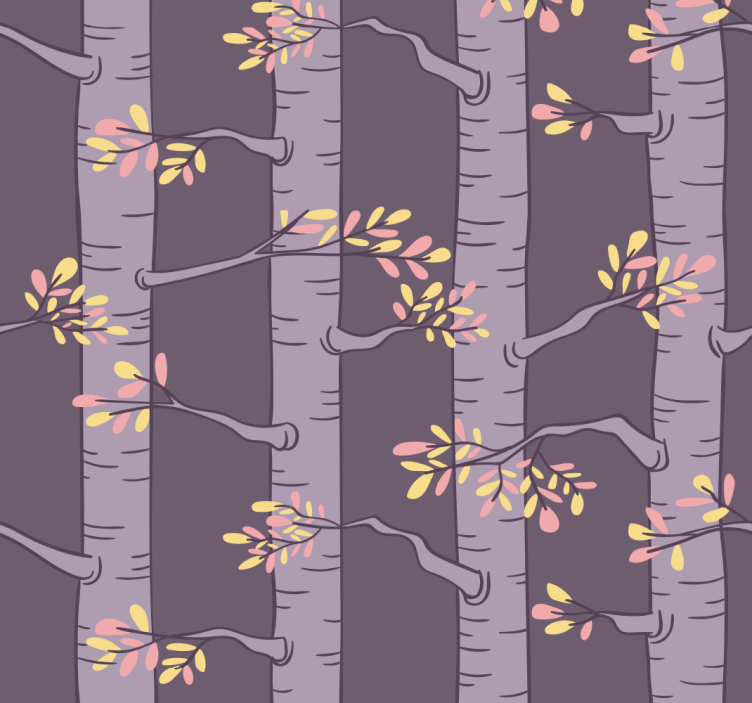Forest wallpaper with nordic trees - TenStickers