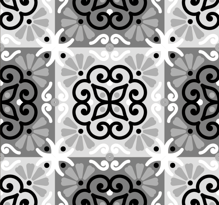 Ornate Tile Pattern tile wallpaper - TenStickers