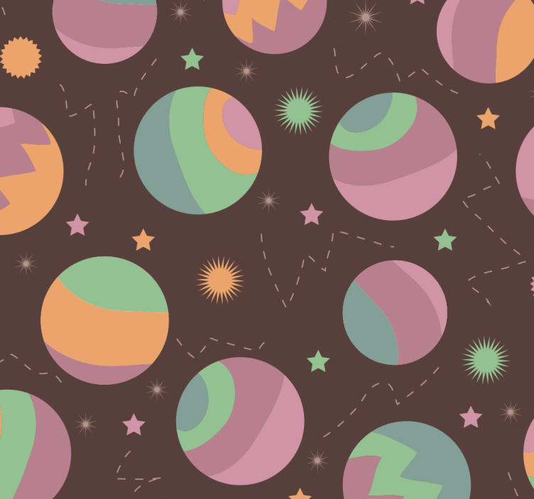 Cosmic Polka Pattern kids wallpaper - TenStickers