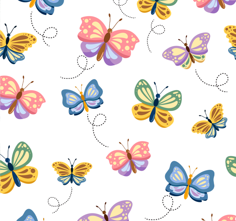 Butterfly Pattern butterfly wallpaper - TenStickers