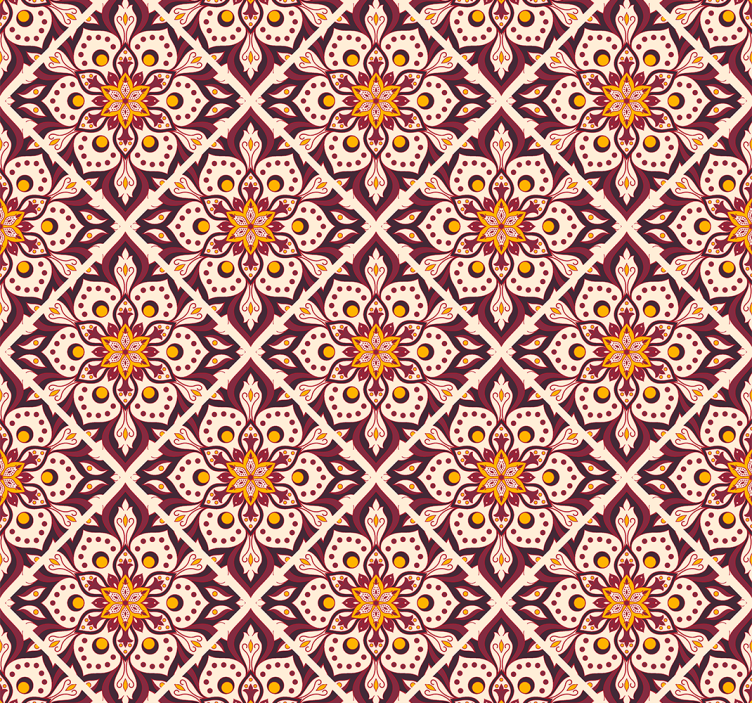 Intricate Flower Medley floral ornament wallpaper - TenStickers