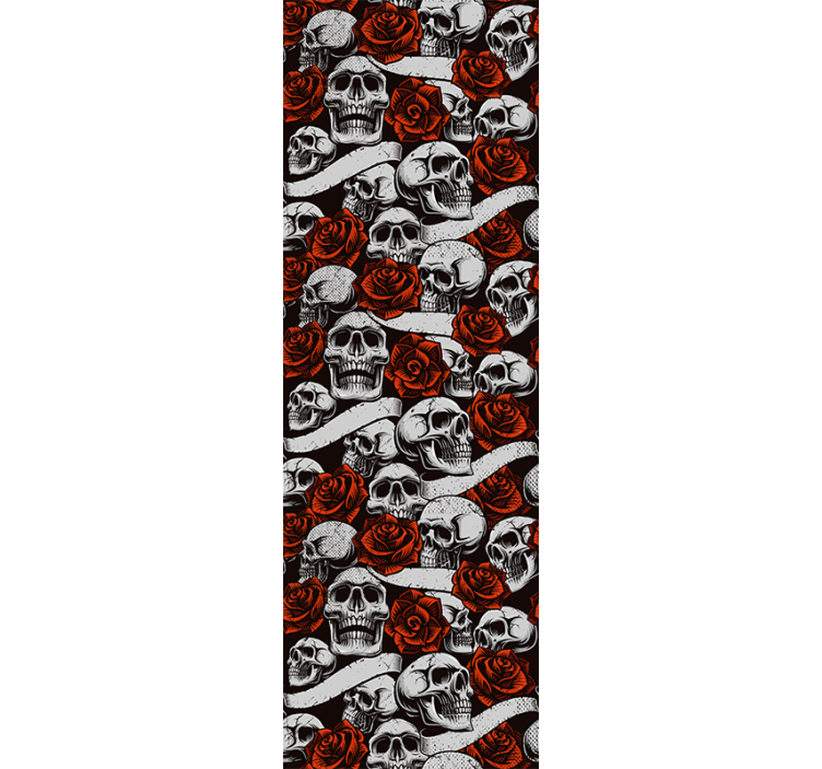 Gothic Skulls Florals art wallpaper - TenStickers