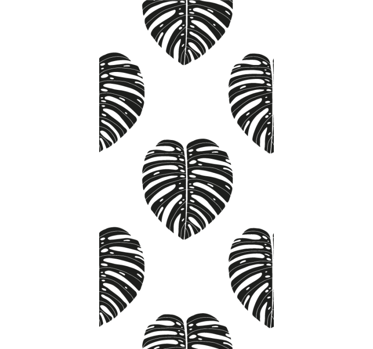 Monstera Leaf Pattern leaf wallpaper - TenStickers