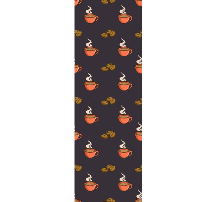 Coffeetime Pattern customised wallpaper - TenStickers
