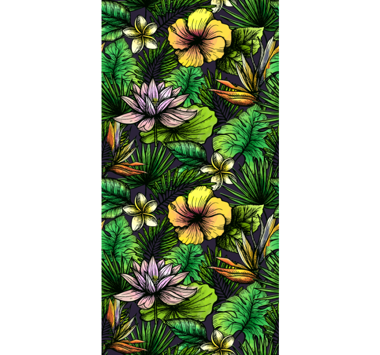 Tropical Bloom nature wallpaper - TenStickers