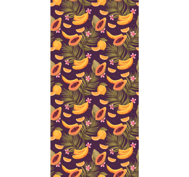 Tropical Fruit Motif dining room wallpaper - TenStickers