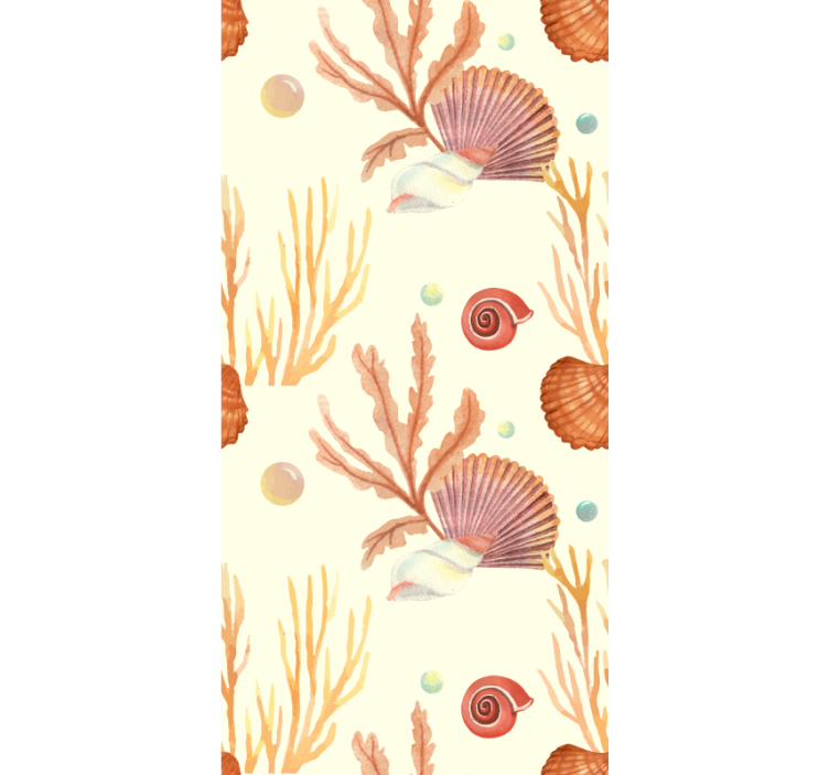 Ocean shells and corals Bathroom Wallpaper - TenStickers