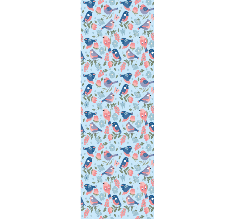 Birds Floral Pattern birds wallpaper - TenStickers