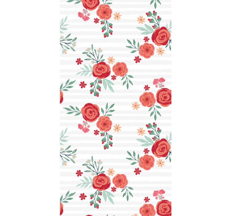 Roses and lily bunch flower wallpaper - TenStickers