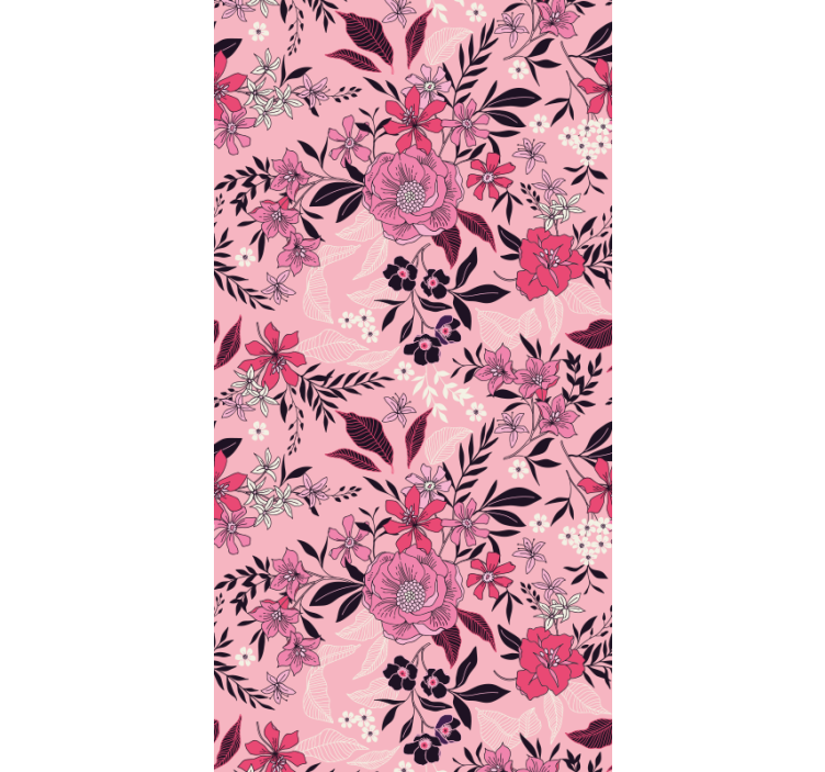 Floral Blossom Motif flower wallpaper - TenStickers