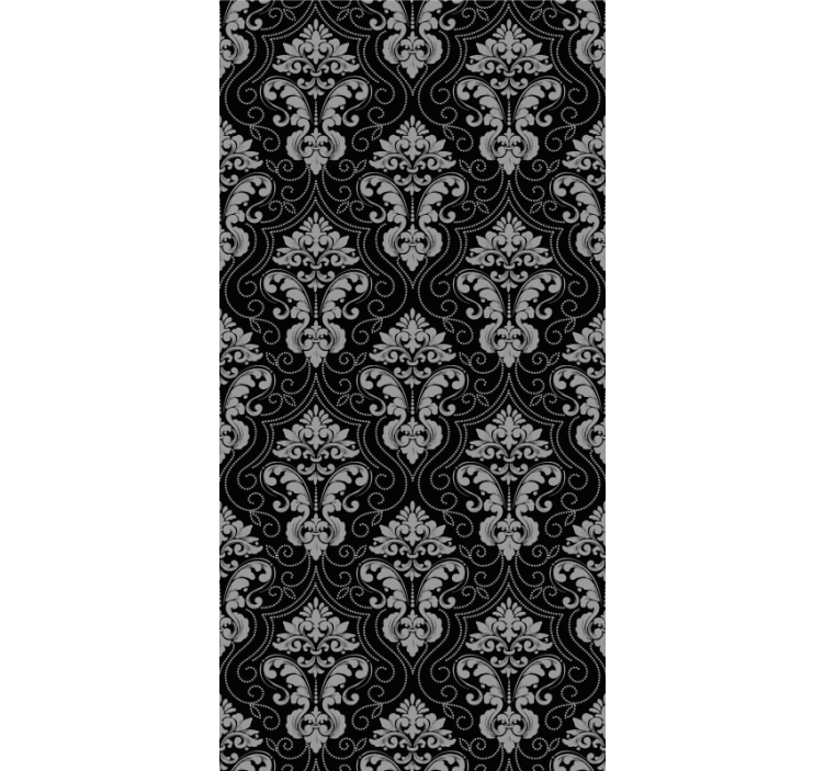 Neo barock black silver flowery wallpaper - TenStickers
