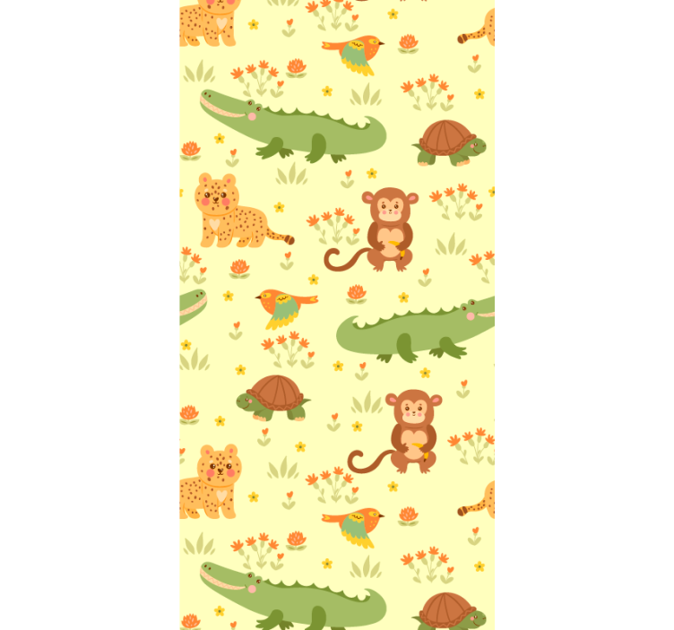 Monkey and bird jungle wallpaper - TenStickers