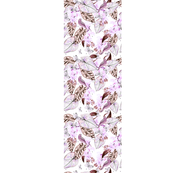 Butterfly Botanical Motif leaf wallpaper - TenStickers