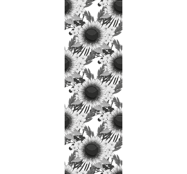 Black and white sunflowers flower wallpaper - TenStickers