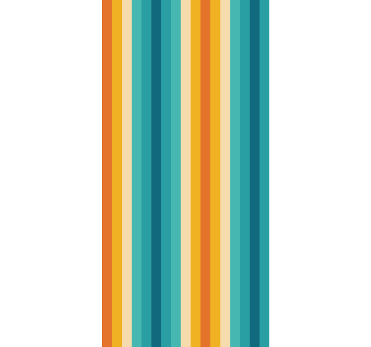 Retro blue and yellow stripes wallpaper - TenStickers