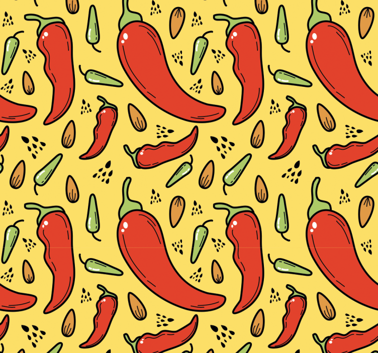 Red and green hot chili  kitchen wallpaper - TenStickers