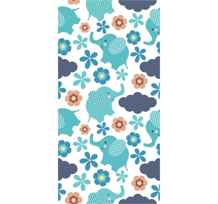 Elephant Floral Play elephants wallpaper - TenStickers