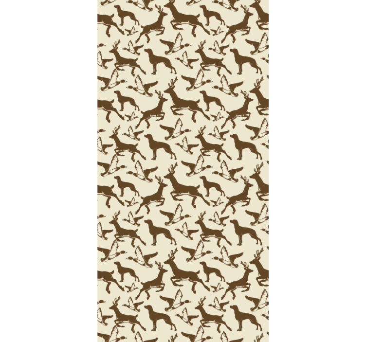 Stag, flowers and bird animal wallpaper - TenStickers