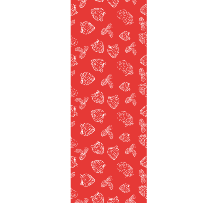 Strawberry Sketch flower wallpaper - TenStickers