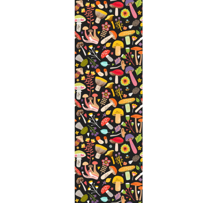 Autumn mushrooms pattern wallpaper - TenStickers