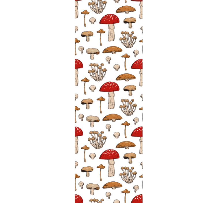 Yellow and red mushrooms wallpaper - TenStickers
