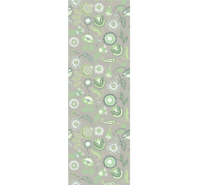 Floral Greenery Motif floral ornament wallpaper - TenStickers