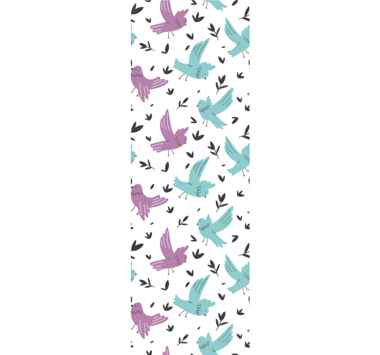 Pastel Bird Pattern animal wallpaper - TenStickers
