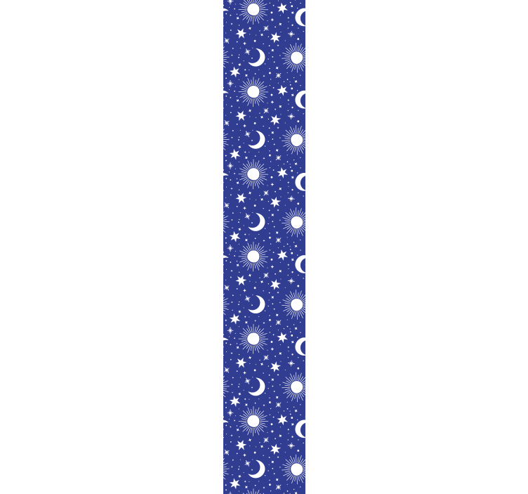 White stars and moons blue background wallpaper - TenStickers
