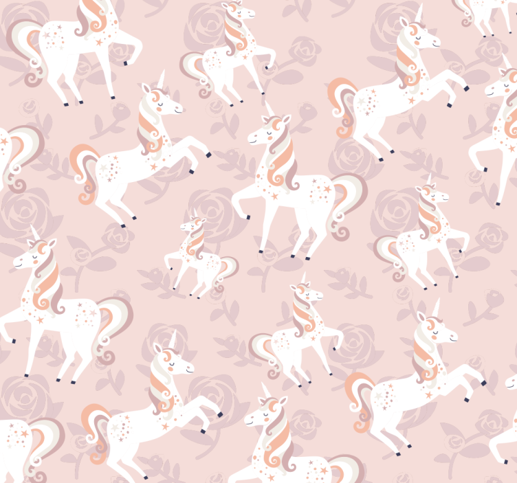Unicorn Pattern butterfly wallpaper - TenStickers