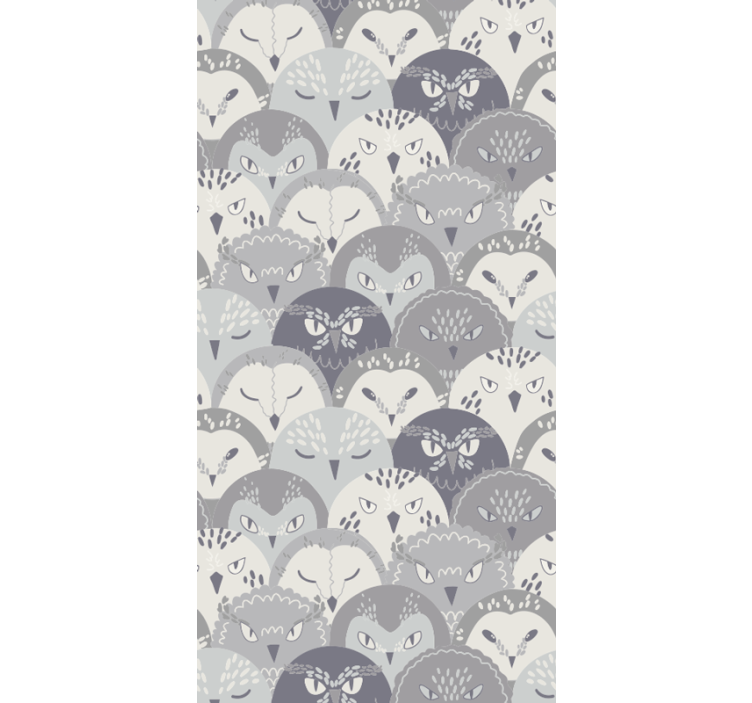 Cat Motif Pattern birds wallpaper - TenStickers