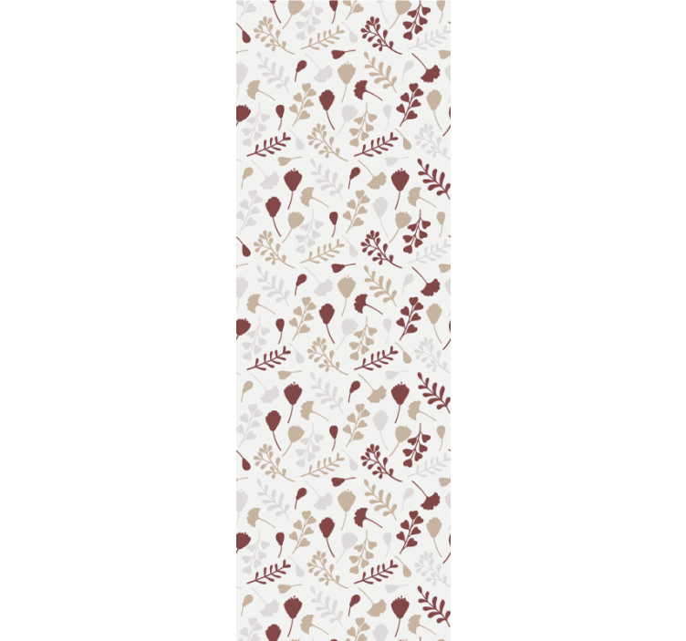 Burgundy and beige leaves Flower Wallpaper - TenStickers