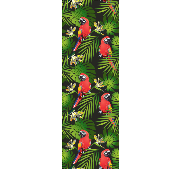 Tropical Parrots Pattern parrots wallpaper - TenStickers