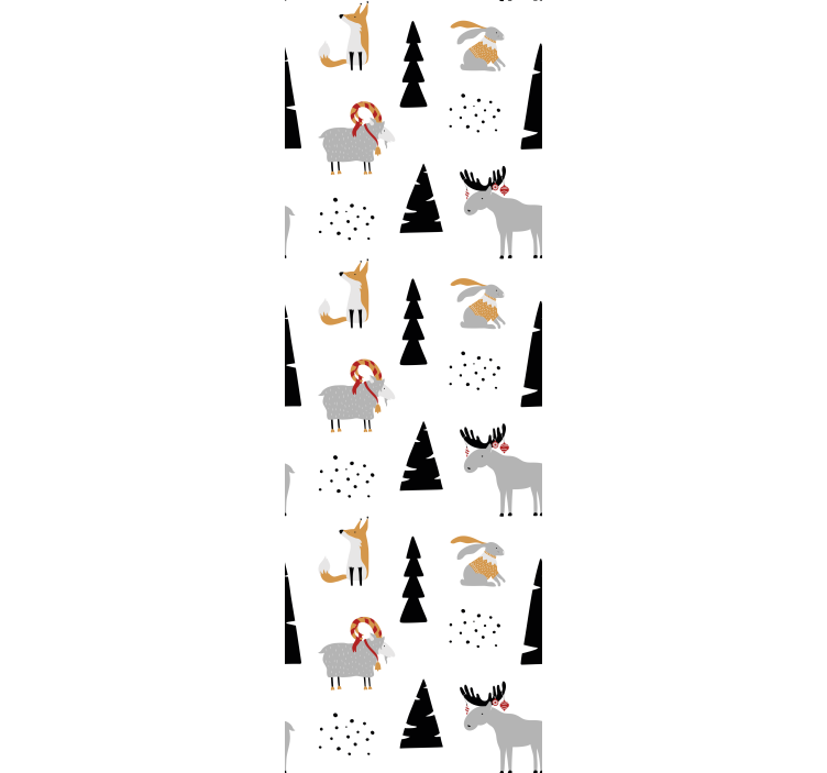 Festive Animal Pattern animal wallpaper - TenStickers