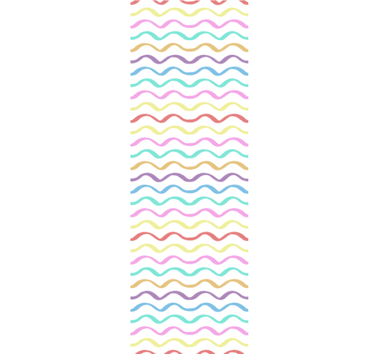 Colorful Wavy Lines geometric wallpaper - TenStickers