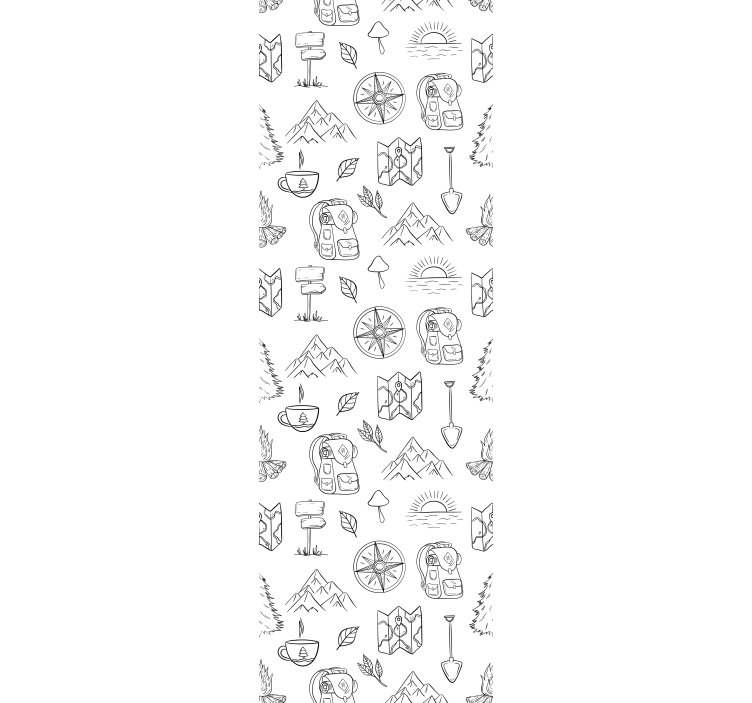 Outdoor Adventure Sketch modern wallpaper - TenStickers