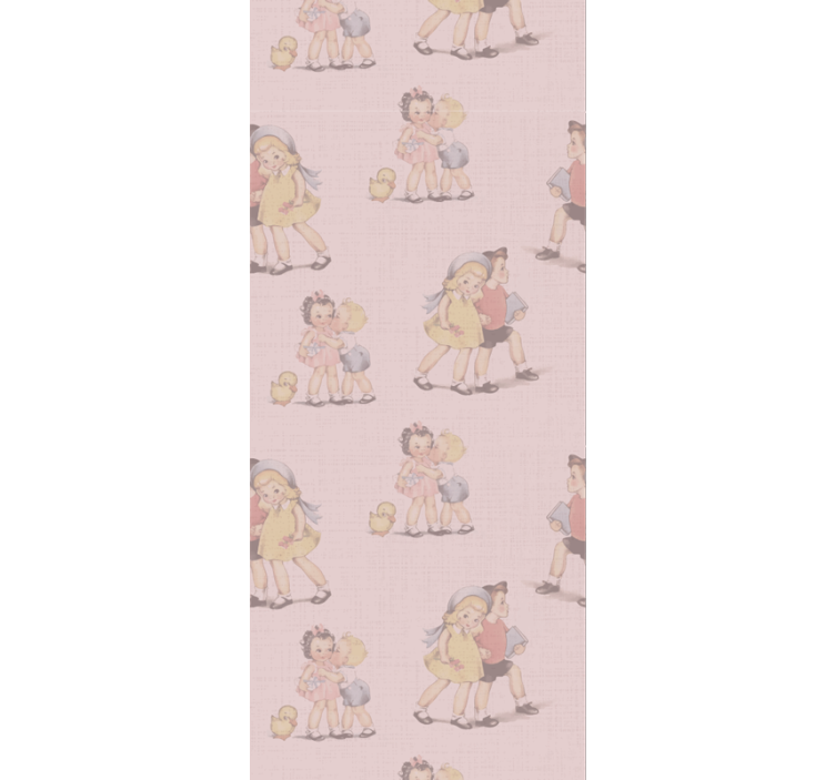 80's pattern children and flowers  Wallpaper - TenStickers