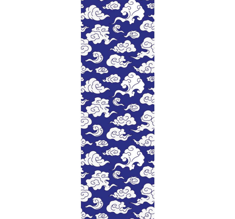 Silhouetted white clouds blue wallpaper - TenStickers