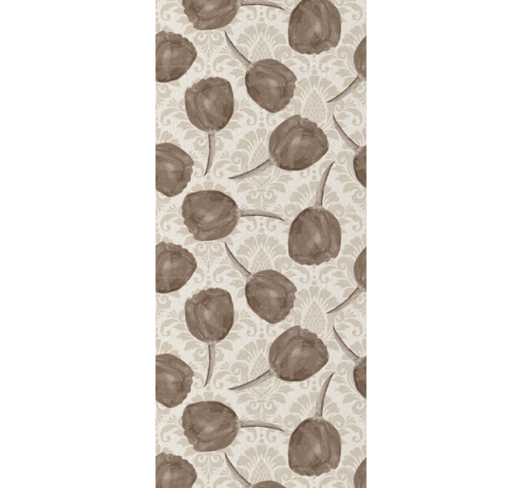 Elegant gray pattern flower wallpaper - TenStickers