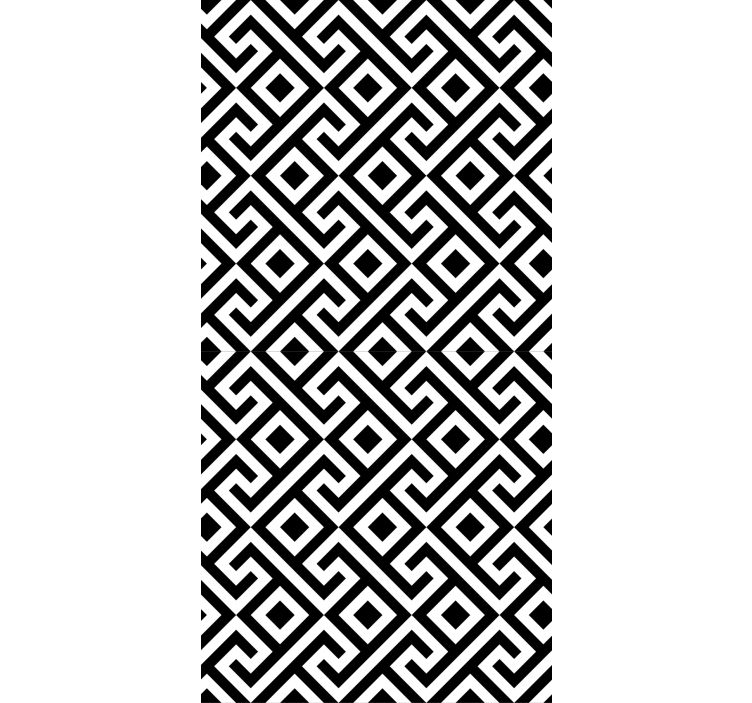 Intricate Black and White Design geometric wallpaper - TenStickers