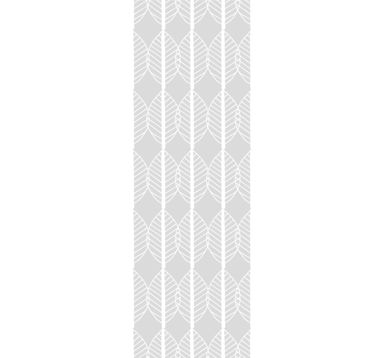 White line of leaves on grey Hallway wallpaper - TenStickers