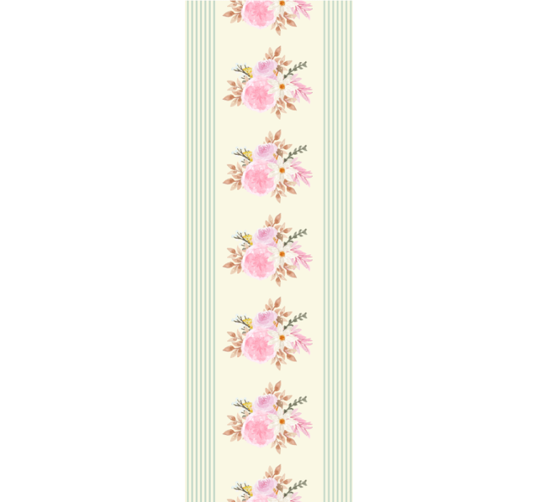 Floral ornament wallpaper floral stripe design - TenStickers