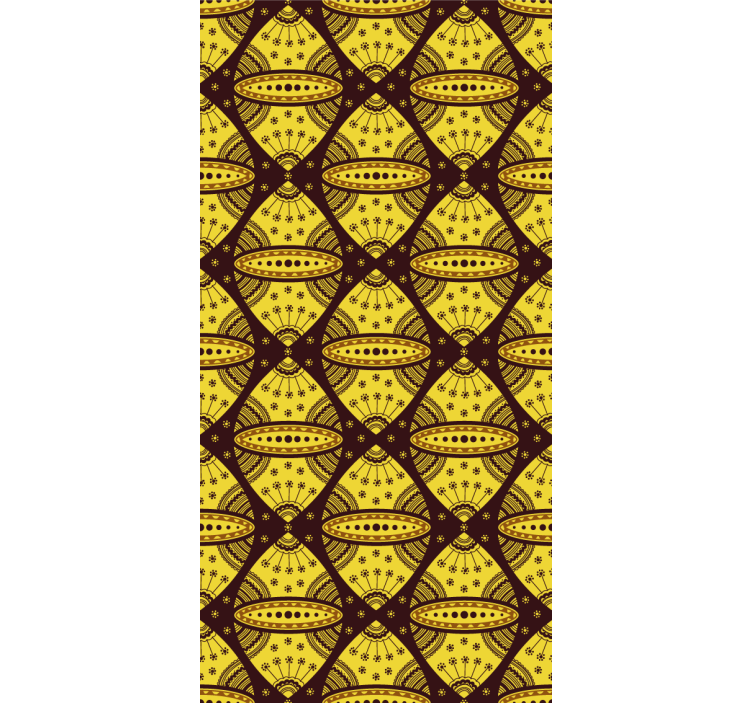 African style abstract art yellow wallpaper - TenStickers