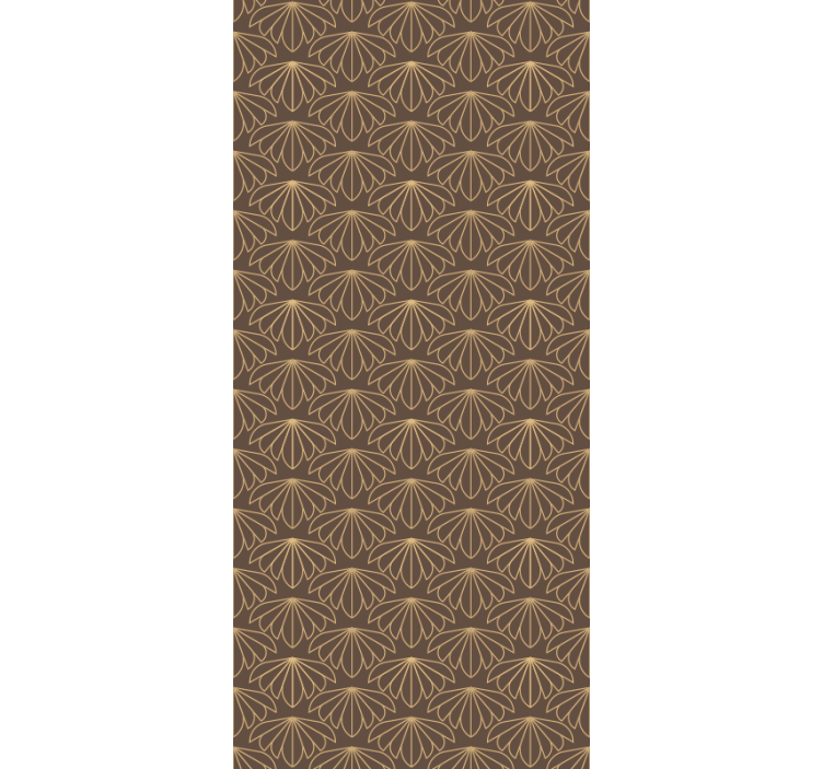 Floral ornament wallpaper in brown stylized pattern - TenStickers