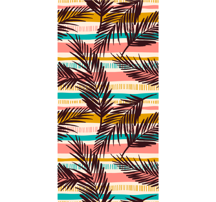 Exotic palm foliage living room wallpaper - TenStickers