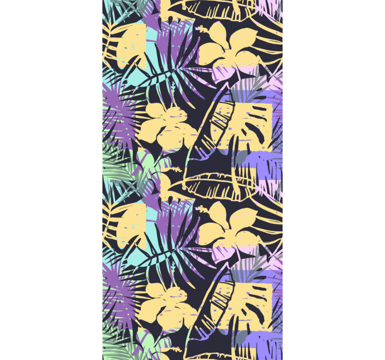 Exotic flowers tropical pattern leaf wallpaper - TenStickers