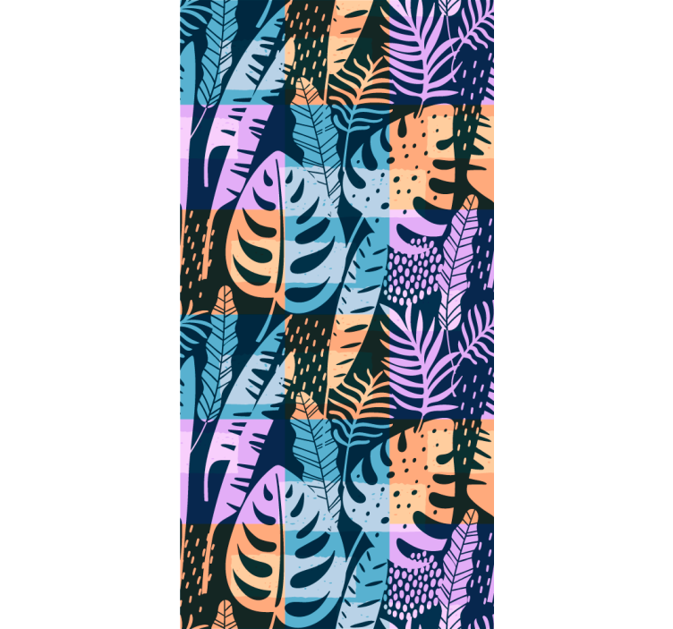 Colorful exotic leaves tropical leaf wallpaper - TenStickers