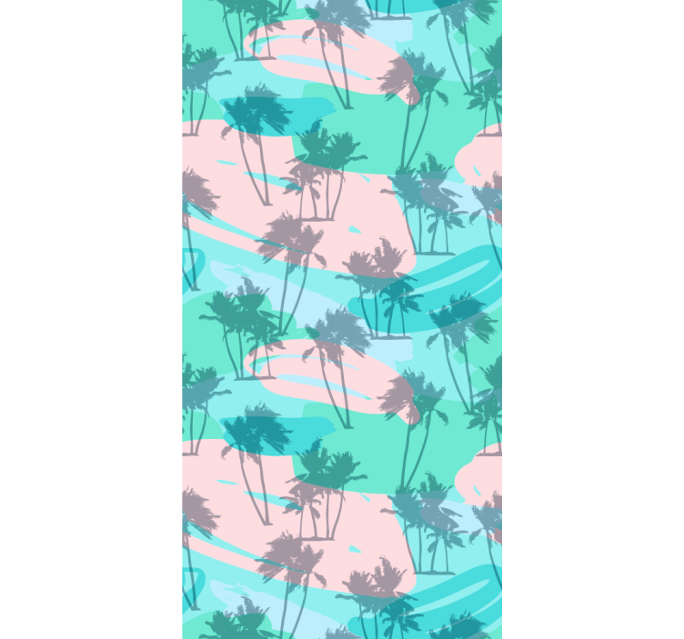 Tropical Palm Pattern bathroom wallpaper - TenStickers