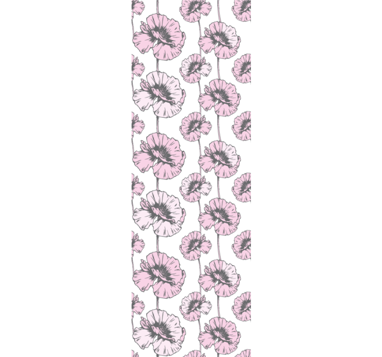 Pink simple pattern flower wallpaper - TenStickers