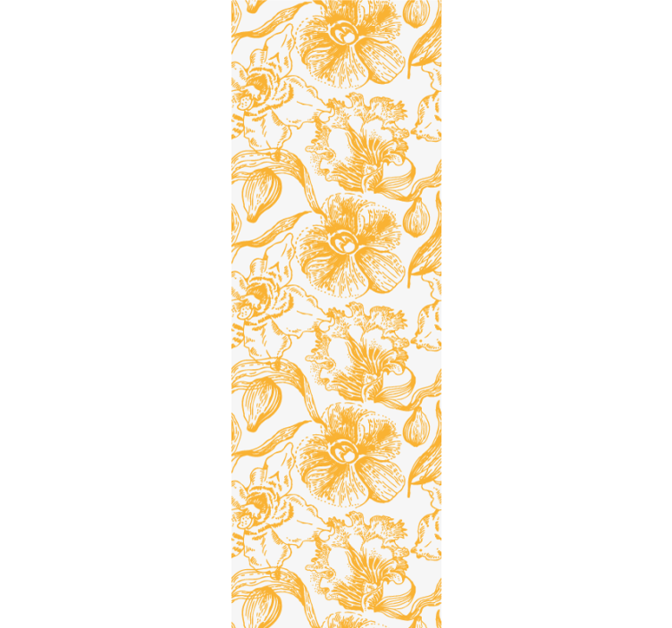 Yellow vintage pattern flower wallpaper - TenStickers
