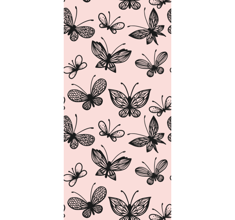 Black little butterfly pattern teen wallpaper - TenStickers